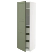 METOD / MAXIMERA Visoki element s fiokama, bela/Axstad sivozelena, 60x60x200 cm