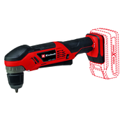 EINHELL Power X-Change Cordless Angle Drill TE-AD 18 Li - Solo, 18 Volt red/black, without battery and charger