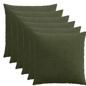 vidaXL Prevleka za blazino 6 pcs ALMELO Zelena 60 x 60 cm korduroy