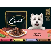 Cesar Multipack 12x100g vrečke - Selection in Sauce - 1.200 g