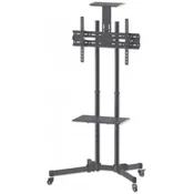 Multimedijski voziček 37-70 MANHATTAN, 50kg, naklon ±10°, črne barve