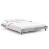 Vidaxl Posteljni okvir betonsko siv 135x190 cm inženirski les