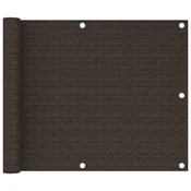 Balkonski zastor smedi 75 x 500 cm HDPE