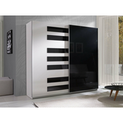 Garderobna omara Murrieta 186 Črna, Bela, 211x225x63cm, Vrata omare: Drsna