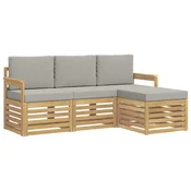 Set vanjskih sofa 4 pcs Bijela i svjetlosiva