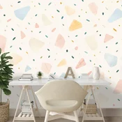 Samolepilna tapeta pastelne terrazzo oblike - 245x270