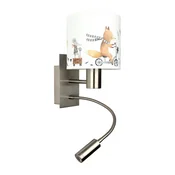 Brilagi - LED fleksibilna lampa BOBO 1xE27/25W/230V + LED/3W m. hrom/bela/životinjice
