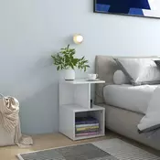 Vidaxl vidaXL Nočne omarice, komplet 2 kosov, visok sijaj, bela, 35x35x55 cm, MDF