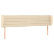 Vidaxl Vzglavje z ušesi krem 183x23x78/88 cm blago