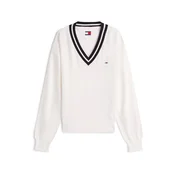 Tommy Jeans Pulover črna/bela