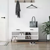 Vidaxl vidaXL Klop s prostorom za čevlje, bela, 102x35x55 cm