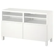 BESTA TV-omarica z vrati, bela/Västerviken/Stubbarp bela, 120x42x74 cm