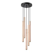 Sollux SL.1270 - Luster na sajli PASTELO 5xG9/8W/230V drvo