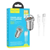 hoco. Auto punjac, brzi, sa Lightning kabelom, PD45W+QC3.0 - NZ10 Handy, Lightning