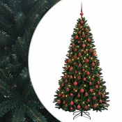 Vidaxl Umetno božično drevesce temno zeleno z bunkico 210 cm 300 LED