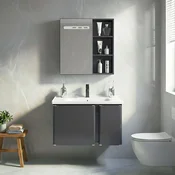 Komplet kopalniškega pohištva z umivalnikom Tula 60cm Grey
