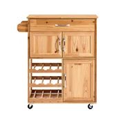 SoBuy SoBuy Kuhinjski voziček z enim predalom Naraven 75x38x86cm Vintage FKW45-N, (5000117409)