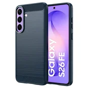 TPU gel ovitek Brushed Carbon za Samsung Galaxy S25 FE/S26 FE - moder