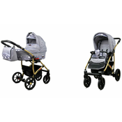 Babylux Largo Silver Hearts | 2v1 Kombinirani Voziček kompleti | Otroški voziček + Carrycot