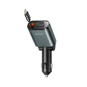 Avtopolnilec Joyroom CCL07 3v1 z USB-C in USB-A vhodom ter enim izvlečnim kablom USB-C 30W - črn