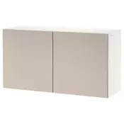 BESTA Kombinacija zidnih ormarica, bela Lappviken/svetlosiva/bež, 120x42x64 cm