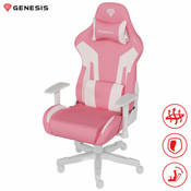 GENESIS NITRO 710 igraca stolica, ergonomska, podesiva visina/nagib, 2D nasloni za ruke, CareGlide™ kotaci, ružicasto bijela