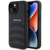 AMG AMHCP15MGSEBK iPhone 15 Plus 6,7 black hardcase Leather Debossed Lines (AMHCP15MGSEBK)