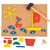 Djecja drvena igra Bigjigs – Mozaik s cekicem