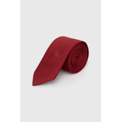 Kravata od svile HUGO boja: crvena