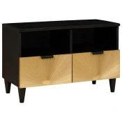 TV ormar Crna i zlatna 70 x 33 x 46 cm Konstruirano drvo