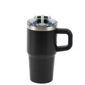Termovka s slamico MIAU - črna, 600 ml