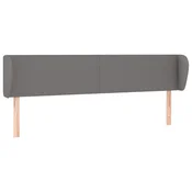 Vidaxl Vzglavje z ušesi temno sivo 203x23x78/88 cm blago