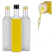 shumee 10x steklenica MARASCA CLEAR 500 ml z dozirnikom za sirup iz olivnega olja in kisa 0,5 l