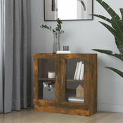 shumee Vitrina dimljeni hrast 82,5x30,5x80 cm inženirski les
