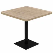 Vidaxl Bistro miza iz mediapana in jekla 80x80x75 cm barva hrasta