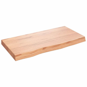 Zidna polica svjetlosmeda 80x40x(2-6) cm obradena hrastovina
