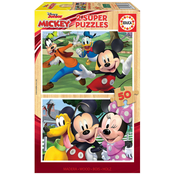 Drvene puzzle Mickey&Friends Educa 2x50 dijelova