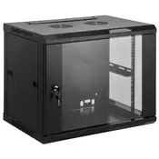 Manhattan Rack Cabinet – 19 zidni model (9U, 500 (V) x 600 (Š) x 600 (D) mm, sastavljen, crni) 712071