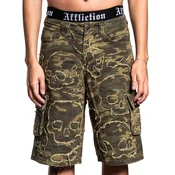 Moške maskirne cargo kratke hlače AFFLICTION - SKULL CAMO - zelene - 110XW114X-GRCA