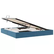 Otomanski krevet s pohranom Tamno plava 200 x 200 cm Baršun