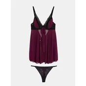 Sinsay - Set: babydoll spavacica i tange - crno