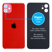 Apple iPhone 11 - Steklo zadnjega ohišja s povecano odprtino za kamero (rdeca)