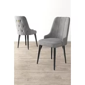 Hanah Home Set stolica Newa, 46x94x46 cm, 6 komada, Sivo-crne