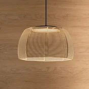 Bover LED viseča svetilka Tanit, O 43 cm, črna/bež, tkanina - Dnevna soba/jedilnica - Dizajn - črna, bež - Tkanine/tekstil