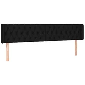 Vidaxl Vzglavje z ušesi črno 183x16x78/88 cm blago