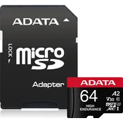 Adata High Endurance/Micro SD/64GB/UHS-I U3 / Class 10/+ Adaptér