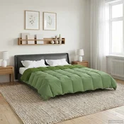 vidaXL Zimska posteljnina Šonerisan Zelena 220 x 240 cm Mikrovlakna