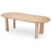 Casa Padrino luxury dining table natural 244 x 109.5 x H. 77 cm - Oval solid wood kitchen table - Dining room furniture - Luxury furniture - Luxury furnishings
