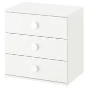 GODISHUS Komoda s 3 fioke, bela, 60x40x60 cm