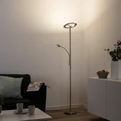 LOLA Smart LED-svetilka LOLAsmart Rocco z roko za branje - Dnevna soba/jedilnica - Sodobni - srebro, opal - Kovina